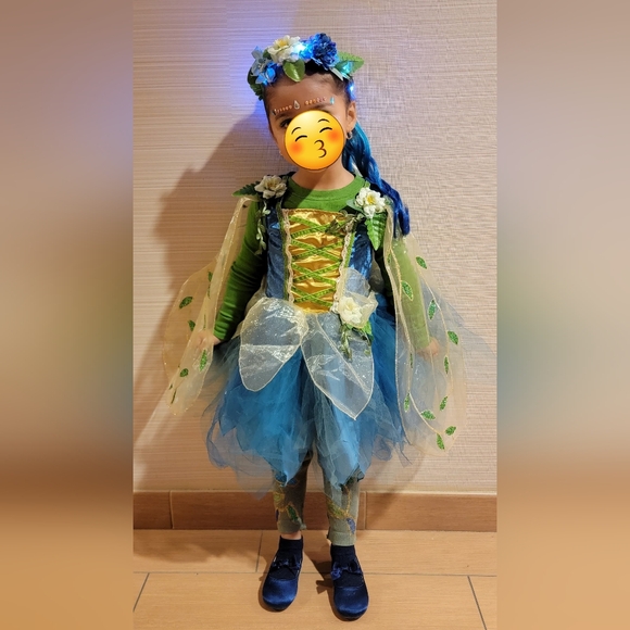 Whimsical Blue and Green Fairy Costume for Kids - Picture 2 of 10